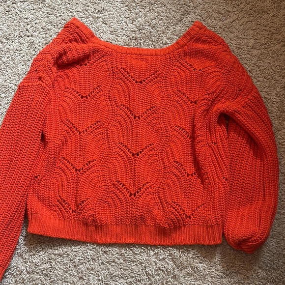 Pullovers 525 Knit Sweater crochet, orange sweater - Picture 5 of 9
